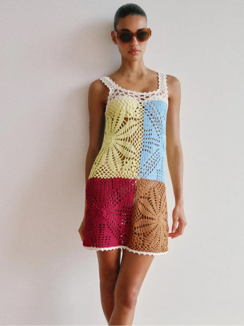 Zara CROCHET KNIT DRESS